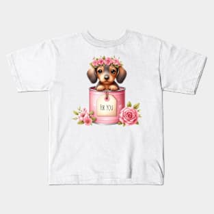 Valentine Dachshund Dog For You Kids T-Shirt